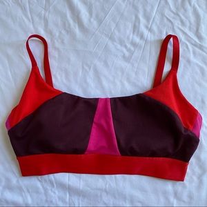 JoyLab Color Block Sports Bra Red Pink S